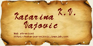 Katarina Vajović vizit kartica
